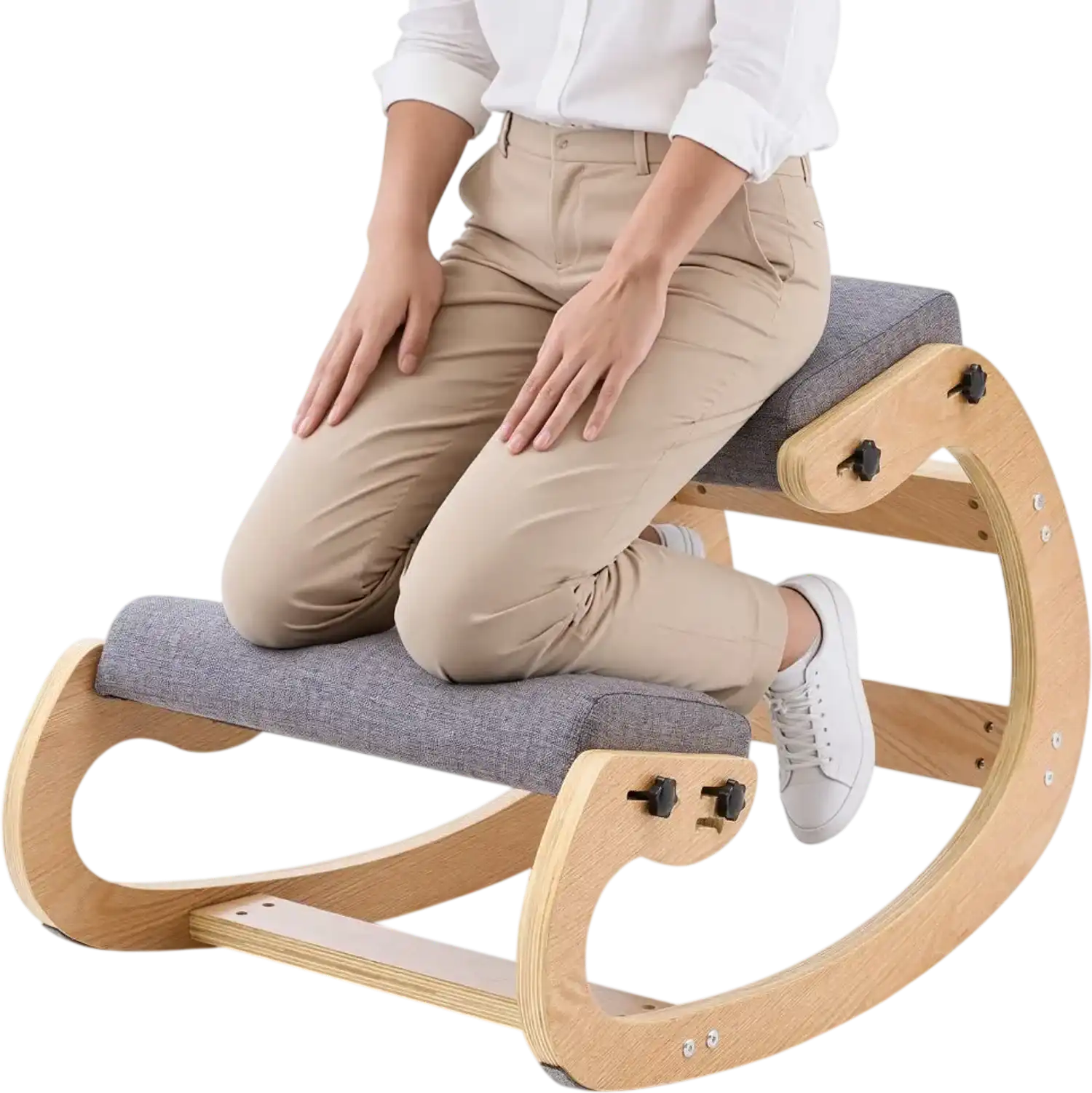 Vevor Kneeling Chair Ergonomic Wooden Posture Chair Gray New