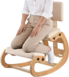 VEVOR Ergonomic Kneeling Chair, Wooden Posture Knee Chair with Adjustable Thick Foam Cushions, Backrest and Wood Frame, Adjustable Height, Relief for Neck or Back Pain for Home, Office or Meditation