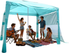 VEVOR Beach Cabana, 8 x 8 ft Beach Canopy with Side Wall, UPF 50+ Protection Easy Setup Cabana Tent with Sand Pockets, Adjustable Height Portable Shade Sun Shelter Umbrella for Family & Friends, Green