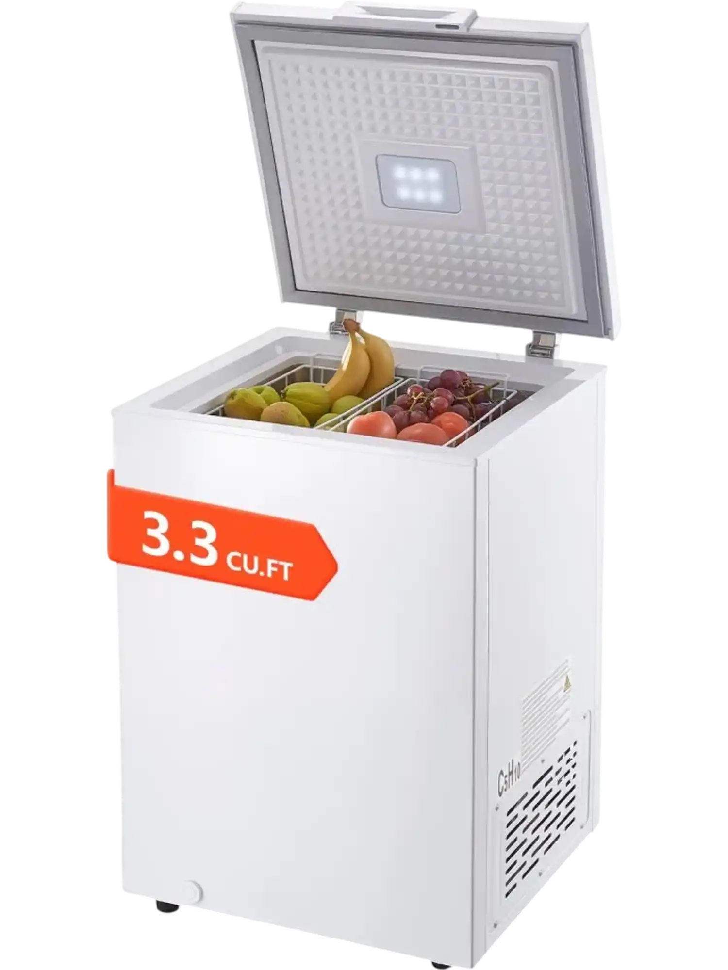 Vevor Chest Freezer 3.3 Cu. Ft. Compact Deep Freezer with 2 Removable Baskets White New