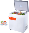 VEVOR Chest Freezer, 5 Cu.ft Compact Deep Freezer, Free Standing Top Open Door Chest Freezers with 2 Removable Baskets & Adjustable Thermostat - Energy Saving, Low Noise & Garage Ready, White