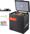 VEVOR Chest Freezer, 5 Cu.ft Compact Deep Freezer, Free Standing Top Open Door Chest Freezers with 2 Removable Baskets & Adjustable Thermostat - Energy Saving, Low Noise & Garage Ready, Black