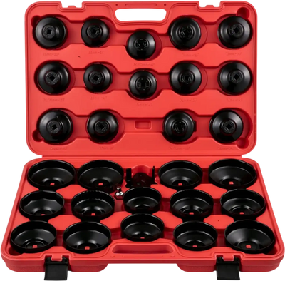 VEVOR Oil Filter Socket Set, 30 Pcs Oil Filter Wrench Set, Sturdy Steel Oil Filter Socket, 3/8\