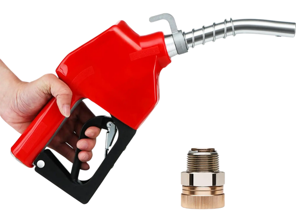 VEVOR Automatic Fuel Nozzle, 3/4" NPT Inlet Thread & 15/16" Spout, 16 GPM Max Flow Rate, Auto Shut Off, Aluminum & PVC Gas Pump Handle with 360° Swivel for Gasoline Diesel Kerosene Biodiesel Refilling