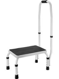 VEVOR Step Stool 1-Step 330lbs Capacity, 3 Adjustable Height with Handle Steel Step Ladder, Portable Toddler Step Stools for Adults, Non-Slip Sturdy Step Ladders for Office, RVs, Pets
