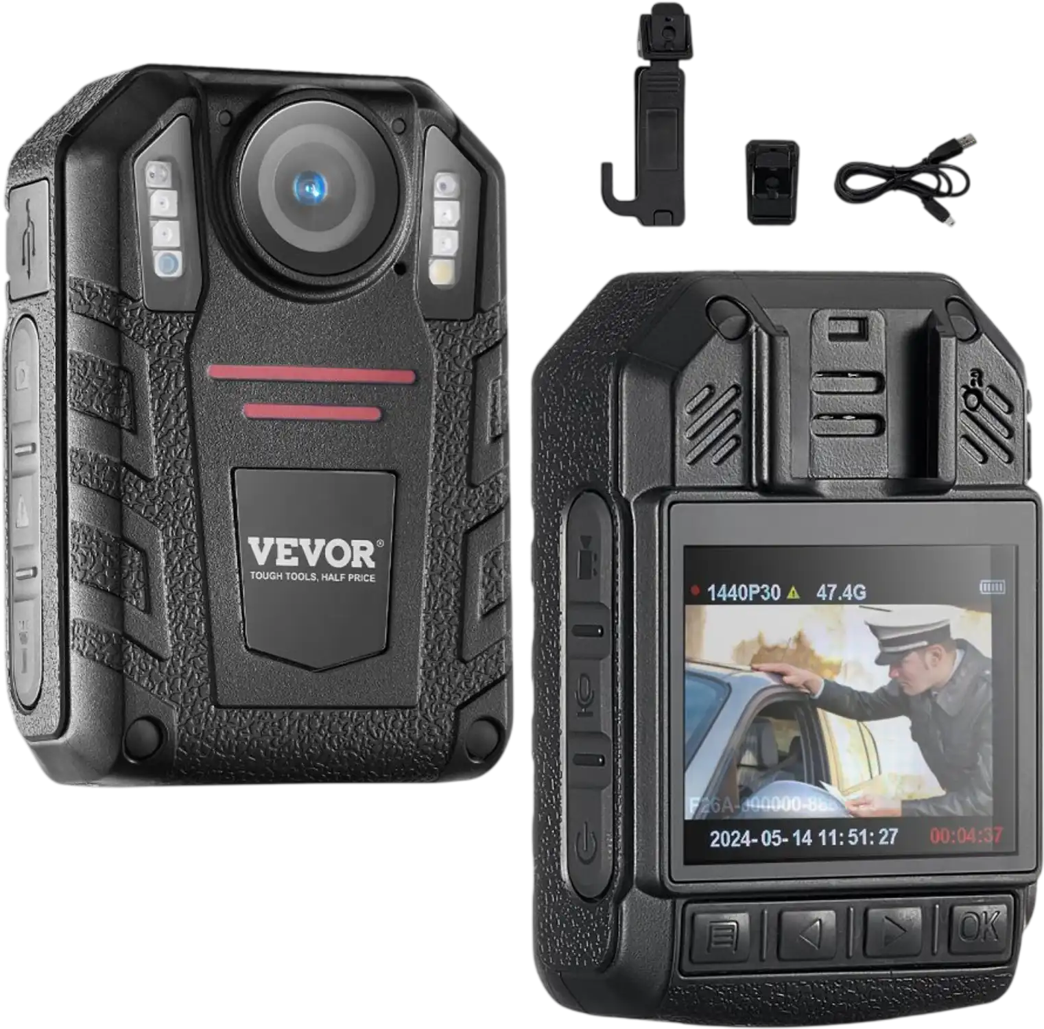 Vevor Police Body Camera 1440P HD 64GB with Night Vision New
