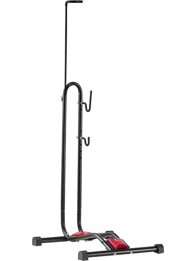 VEVOR Bike Rack, Upright Bike Stand Floor for 16 to 27.5 Inch Mountain & Road Bikes, Vertical & Horizontal Bicycle Stand for Secure Parking and Storage in Garage, Truck Bed, Indoor, Outdoor, Black