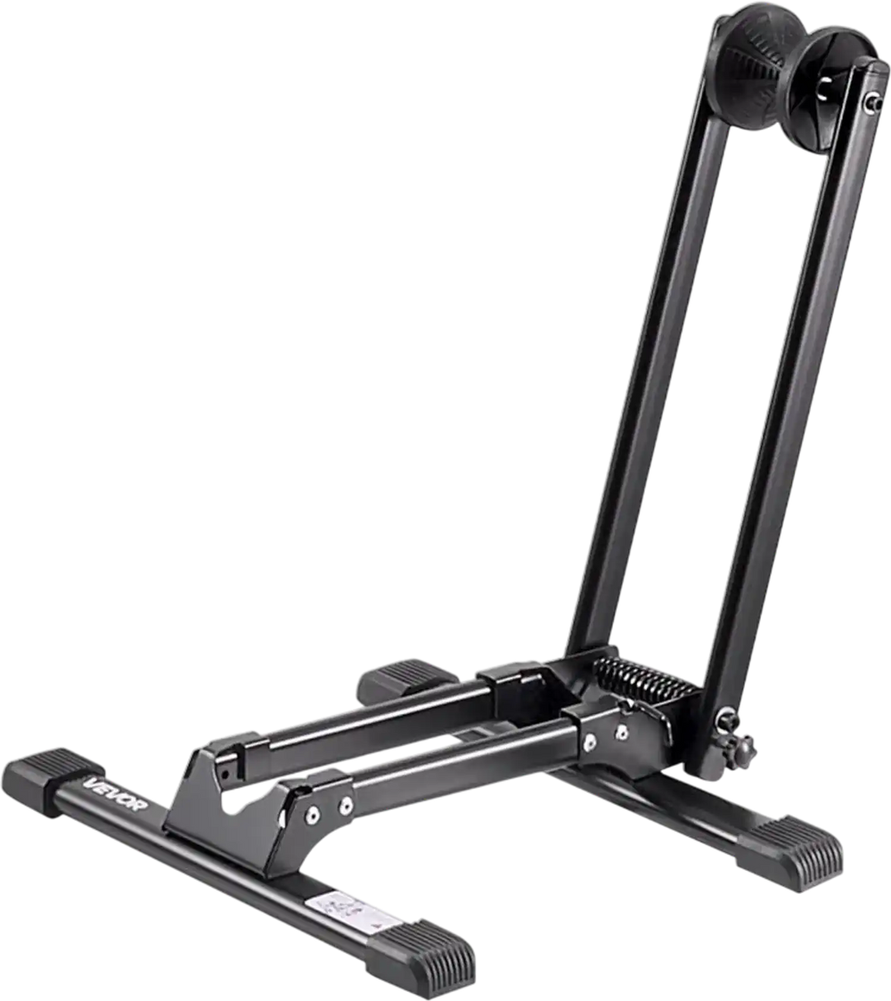 VEVOR Bike Rack, Fits 20 to 29 Inch Mountain & Road Bikes, Alloy Steel Rust-Resistant Bike Floor Stand Rack, Foldable Bicycle Stand for Entryway, Garage, Home Bikes Parking & Storage, 1 Pack, Black