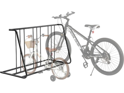 VEVOR Bike Rack, Fits Tire Width 3 Inch/76.2 mm, Carbon Steel Double-Sided Grid Bike Rack Stand, Freestanding Bicycle Storage Holder for Curbside, Garage, Indoor, Outdoor Parking, 6-Bicycle Capacity