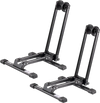 VEVOR Bike Racks 2 Pack, Fits 20 to 29 Inch Mountain & Road Bikes, Alloy Steel Rust-Resistant Bike Floor Stand Rack, Foldable Bicycle Stand for Entryway, Garage, Home Bikes Parking & Storage, Black