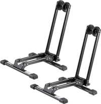 VEVOR Bike Racks 2 Pack, Fits 20 to 29 Inch Mountain & Road Bikes, Alloy Steel Rust-Resistant Bike Floor Stand Rack, Foldable Bicycle Stand for Entryway, Garage, Home Bikes Parking & Storage, Black