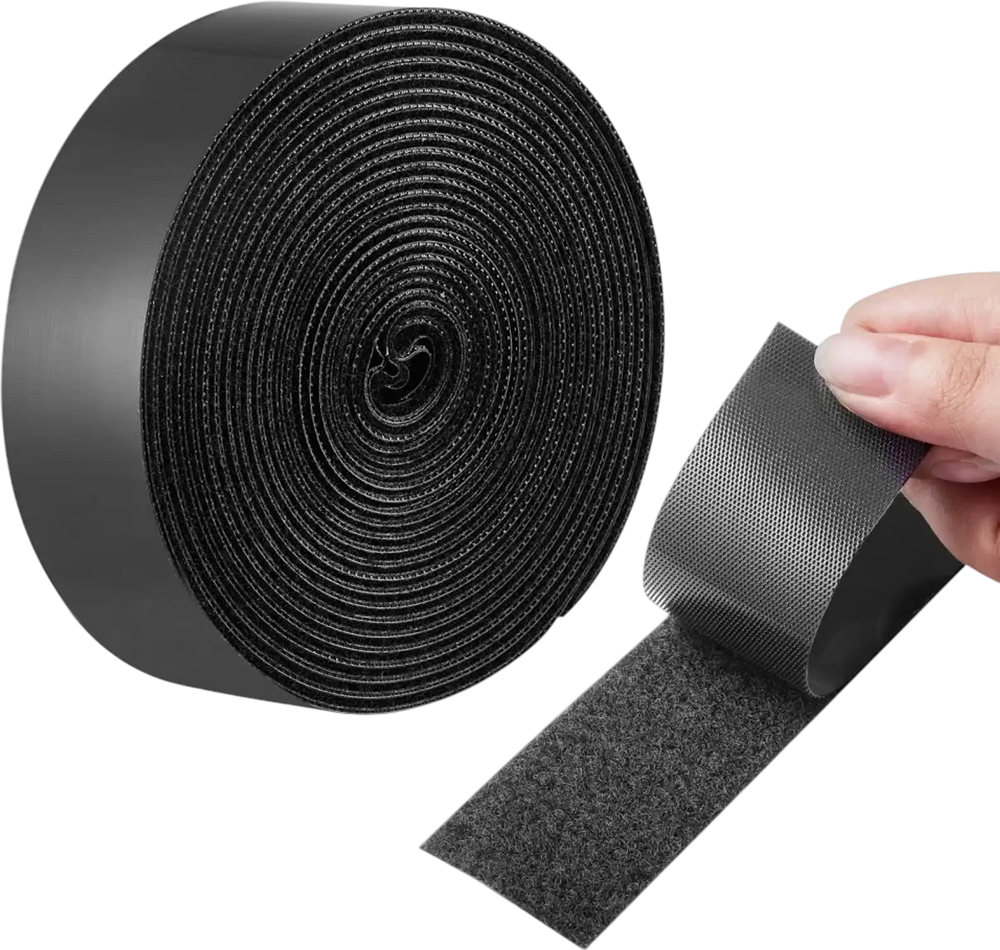 VEVOR 16 ft x 1.5 in Hook and Loop Tape, Hook Loop Heavy Duty Strips Rolls, Strong Nylon Self Adhesive Strips Roll, Sticky Back Fastener Tape Roll Ideal for Home Office School and Crafting, Black