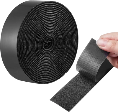 VEVOR 16 ft x 1.5 in Hook and Loop Tape, Hook Loop Heavy Duty Strips Rolls, Strong Nylon Self Adhesive Strips Roll, Sticky Back Fastener Tape Roll Ideal for Home Office School and Crafting, Black