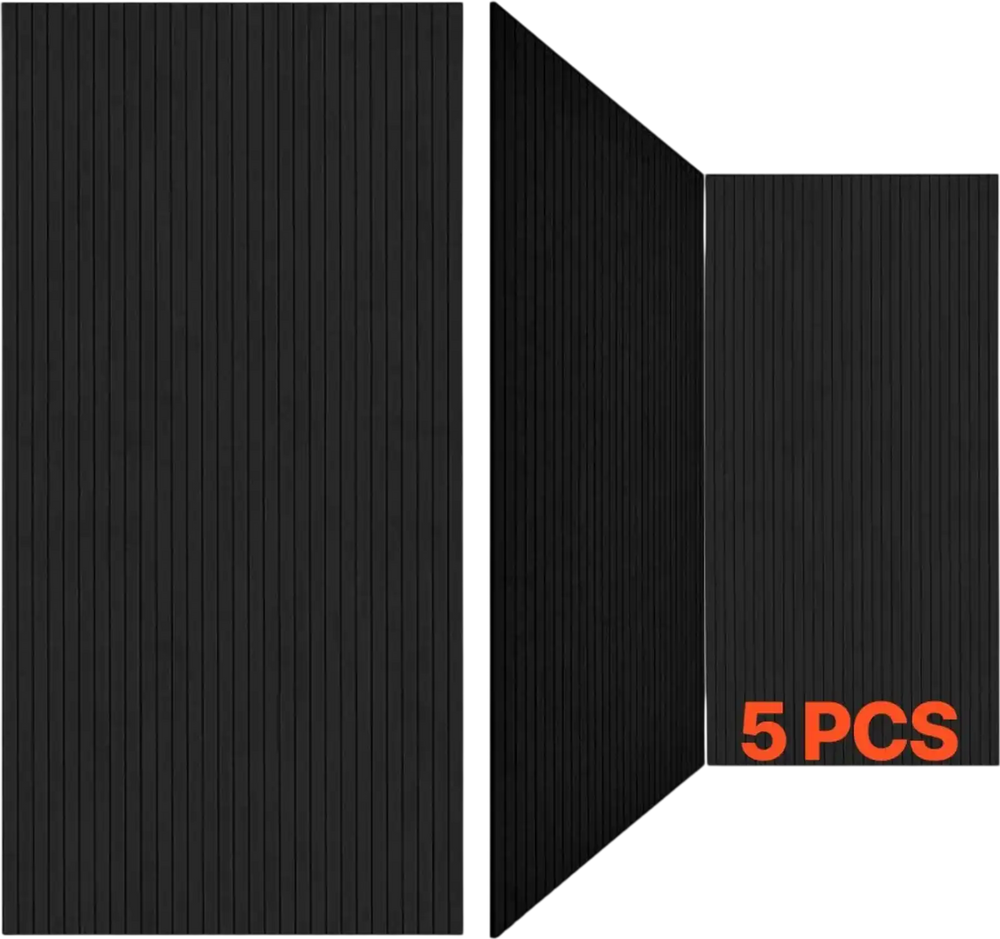 VEVOR 5 Pack Acoustic Panels with Self Adhesive, 47.2 x 23.6 x 0.4 inch Sound Proof Foam Panels, Polyester Fiber Soundproof Wall Panels High Density, for Home, Studio, Office, Theater, Black