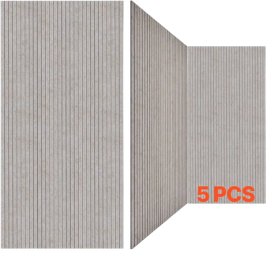 VEVOR 5PCS Acoustic Panels with Self Adhesive, 47.2 x 23.6 inch Sound Proof Foam Panels, Polyester Fiber Soundproof Wall Panels High Density, for Home, Studio, Office, Theater, Camel