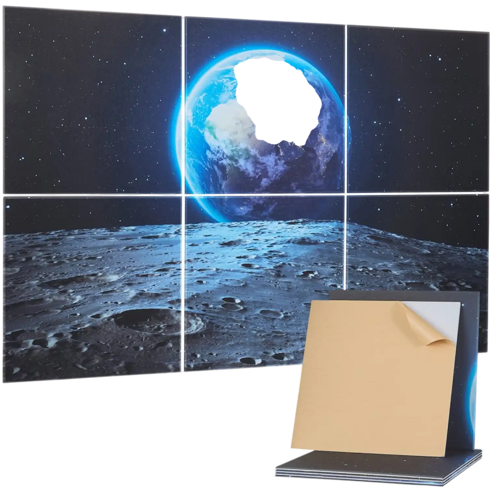 VEVOR 6 Pack Art Acoustic Panels, 70.87 x 47.24 x 0.4 inch Soundproof Wall Tiles, Self Adhesive Decorative Sound Dampening Absorbing Boards for Home, Office, Studio, Gaming Room,Theater, Earth