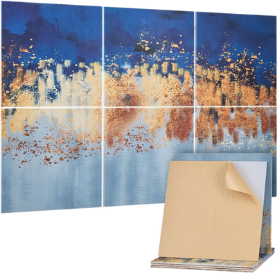 VEVOR 6 Pack Art Acoustic Panels, 70.87 x 47.24 x 0.4 inch Soundproof Wall Tiles, Self Adhesive Decorative Sound Dampening Absorbing Boards for Home, Office, Studio, Gaming Room,Theater, Pastel