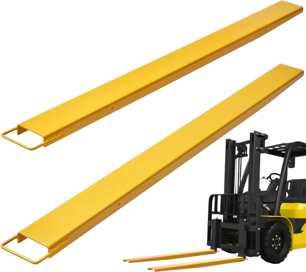 VEVOR Pallet Fork Extensions, 84" Length 5.5" Width, Heavy Duty Carbon Steel Fork Extensions for Forklifts, 1 Pair Forklift Extensions, Industrial Forklift Fork Attachments for Forklift Truck, Yellow