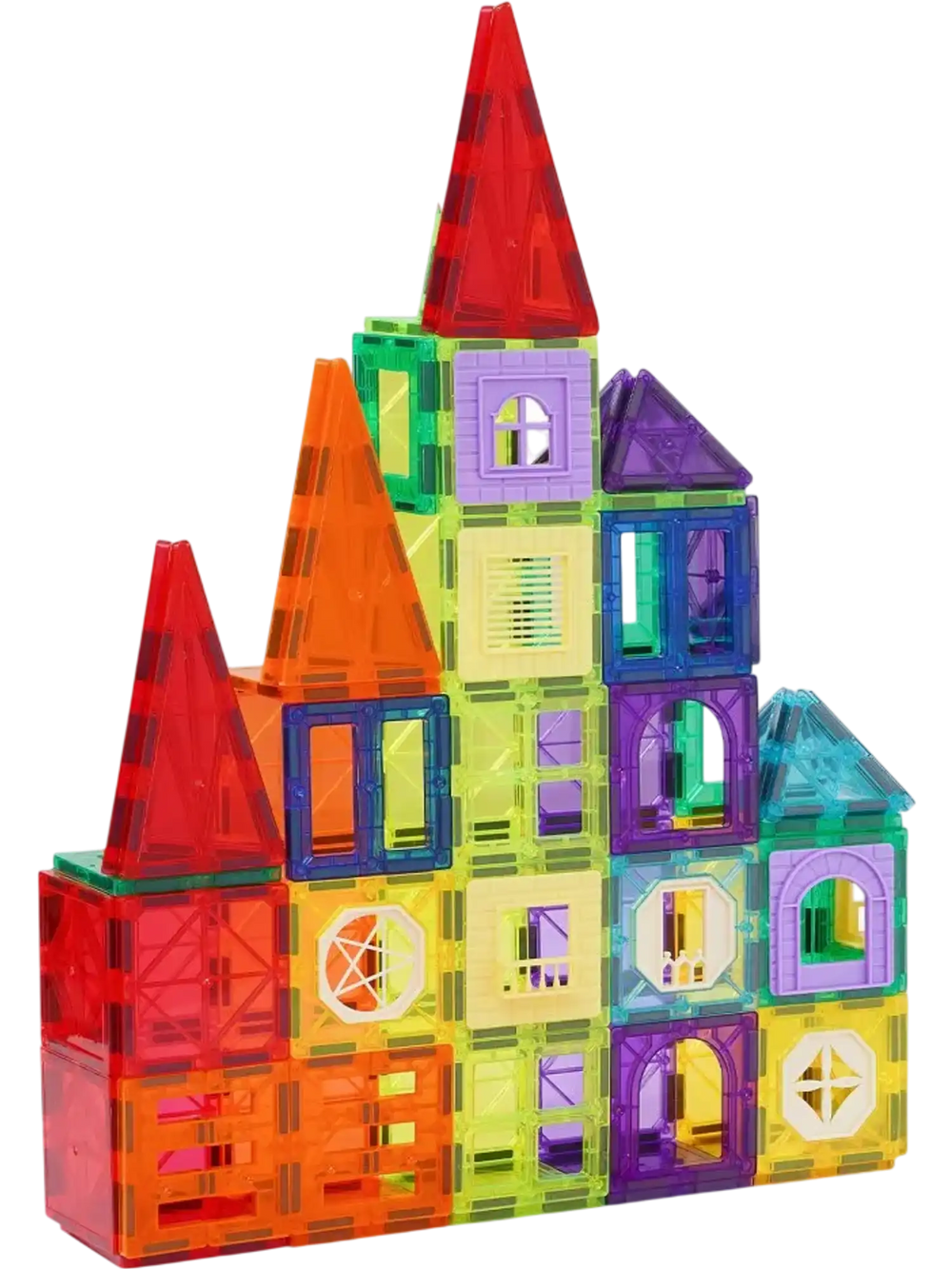 VEVOR Magnetic Tiles, 32 PCS Magnetic Building Blocks for Kids, Magnet Building Set with Storage Bag, STEM Sensory Educational Construction Stacking Toys Gift for Toddlers Boys and Girls 3+ Year Old