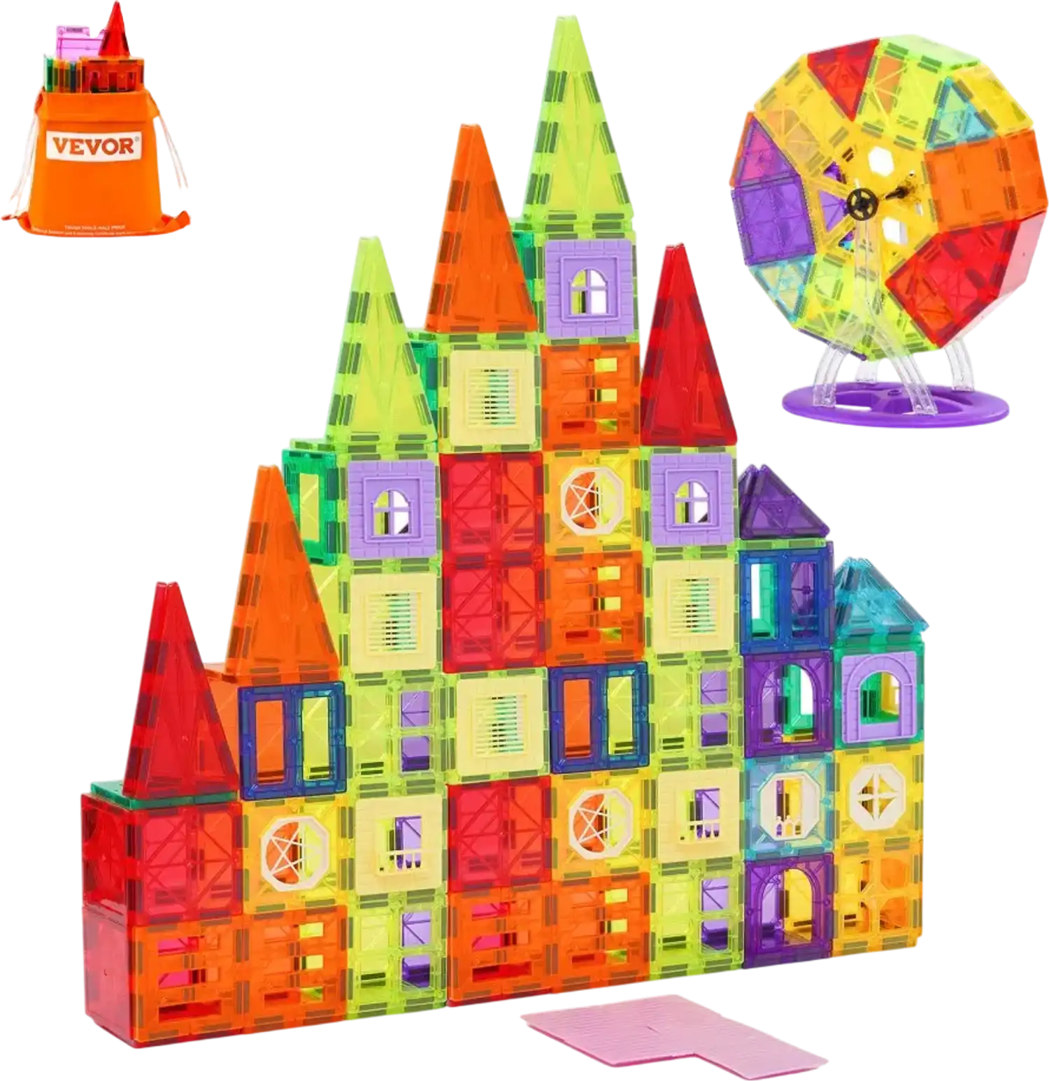 Vevor Magnetic Tiles 180-Piece Building Blocks Set New
