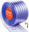 VEVOR Clear PVC Strip Curtain, 101 ft Length x 12 in Width, Ribbed Plastic Door Strip Bulk Roll, Walk in Freezer Cooler Curtain Strips for Doorways of Supermarket, Garage, Warehouse, Pet Animal House