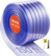 VEVOR Clear PVC Strip Curtain, 150 ft Length x 12 in Width, Ribbed Plastic Door Strip Bulk Roll, Walk in Freezer Cooler Curtain Strips for Doorways of Supermarket, Garage, Warehouse, Pet Animal House