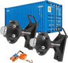 VEVOR Shipping Container Wheels 6-Lug Wheels Kit, Heavy Duty Shipping Container Axle with Ratchet Tie Down-Moves 20 ft - 40 ft, Secure Transport for Dock, Warehouse, Construction Site, Black