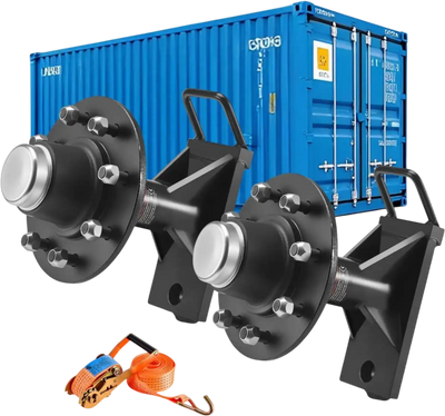 Vevor Shipping Container Wheels Kit Heavy Duty 8-Lug Axle with Ratchet Tie Down for 20' to 40' Containers New