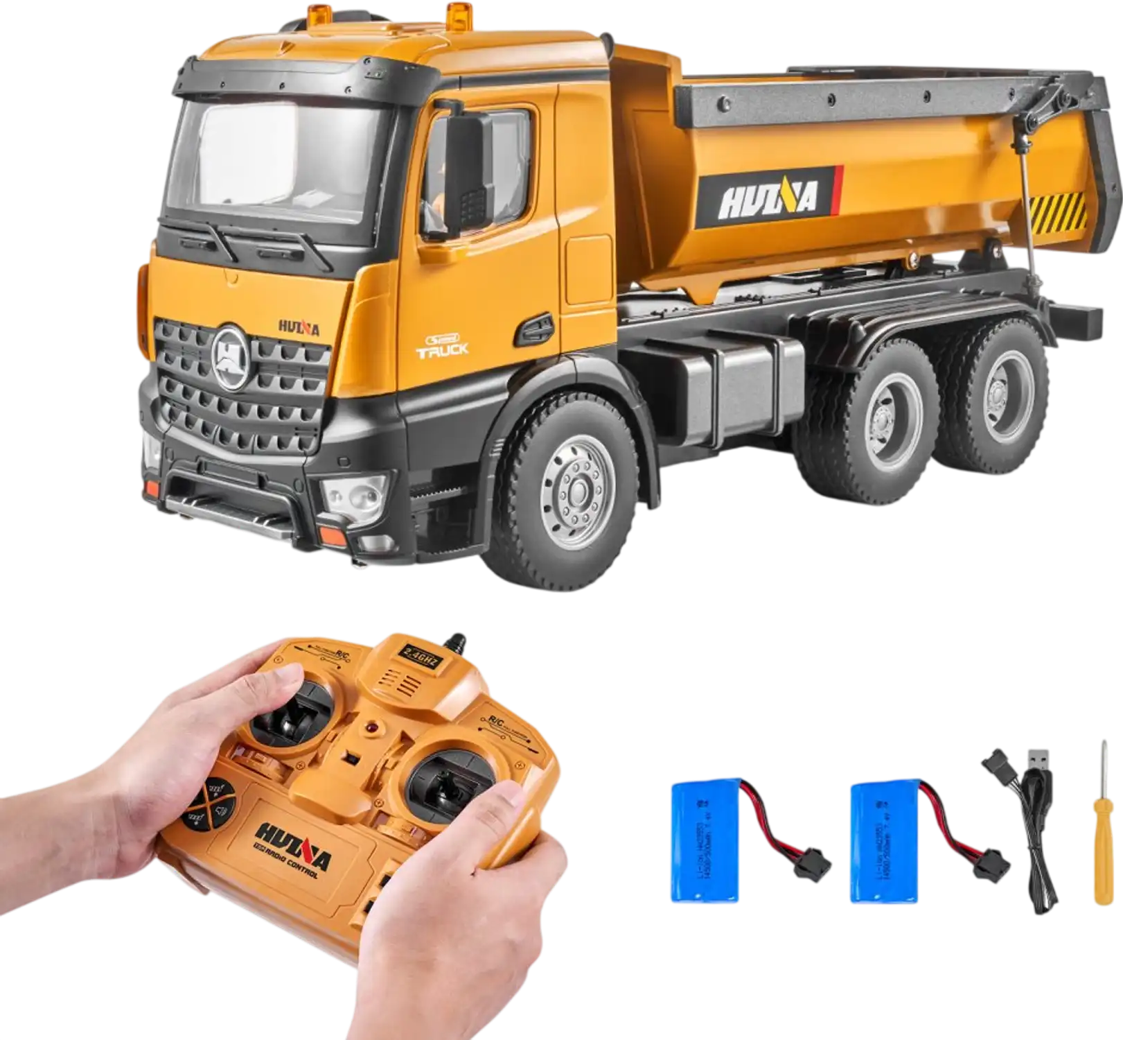 Vevor RC Dump Truck Toy 1:14 Scale Remote Control Construction Vehicle with Light New