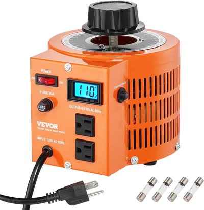Vevor Variable Voltage Transformer 2000VA 15.3A 110V Input 0-130V Output with LCD Display New