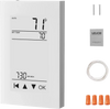 VEVOR 7-Day Programmable Thermostat, Home Thermostats for Radiant Underfloor Heating Cable, Heat Pump, with GFCI & Sensitive Sensor, LCD Touchscreen, Energy-Efficient, Gray-White  (Without Wifi)