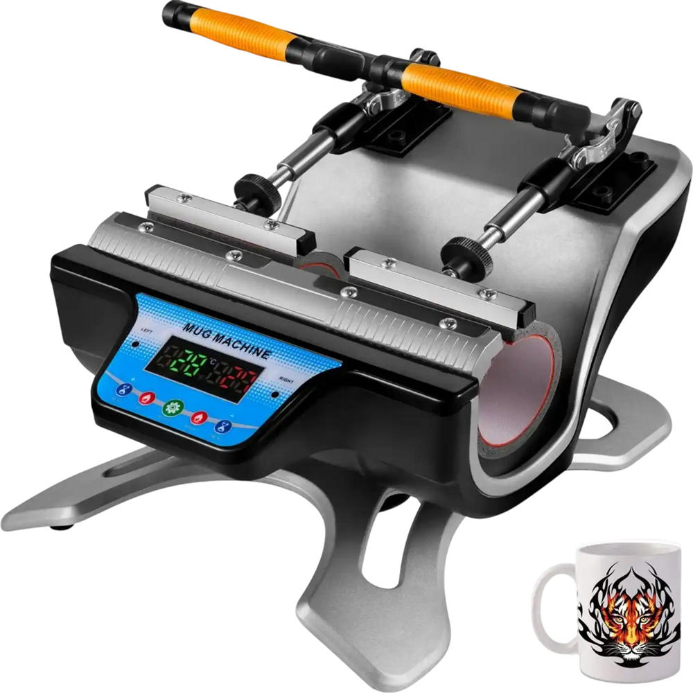 VEVOR Mug Heat Press, 2pcs 15oz Mug Press Sublimation Machine Dual Station Design, 280W LCD Cup Press Machine for 11oz-15oz, DIY Presser Transferring Pictures on Coffee Mugs Ceramic Cups Bottles