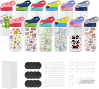 VEVOR Sublimation Tumblers, 12 Pack, 12 oz Kids Sublimation Water Bottles, Food-Grade Stainless Steel Cups with Lids and Straws, Double Wall Insulated Tumbler Blank, for DIY Personalized Customization