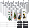 VEVOR 24 Pack Sublimation Tumblers 20oz Skinny Straight, Stainless Steel Sublimation Tumblers Blank, Stainless Steel Double Wall Tumbler for Heat Transfer Customized Gifts with Lid and Straw, Gift Box