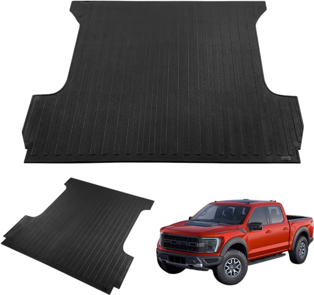 VEVOR Truck Bed Mat, Fits for 2015-2023 Ford F150 5.5 FT Short Bed, 66.5" x 64" Rubber Truck Bed Liner, 1/4" Thick Bed Mat Car Accessories for All-Weather Protection, Prevent Slipping or Damage