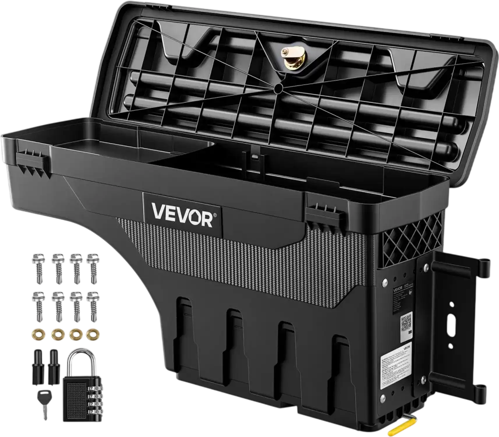 Vevor Truck Bed Storage Box Waterproof ABS Wheel Well Tool Box for 2019-2023 Dodge Ram 1500 Passenger Side Right 6.6 Gal New