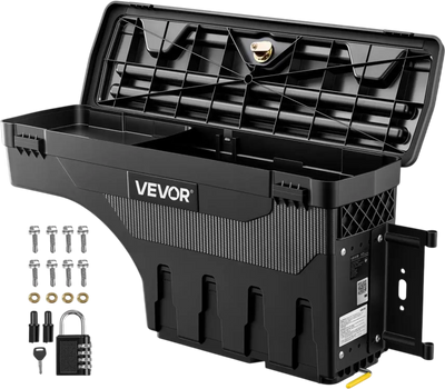 Vevor Truck Bed Storage Box Waterproof ABS Wheel Well Tool Box for 2019-2023 Dodge Ram 1500 Passenger Side Right 6.6 Gal New