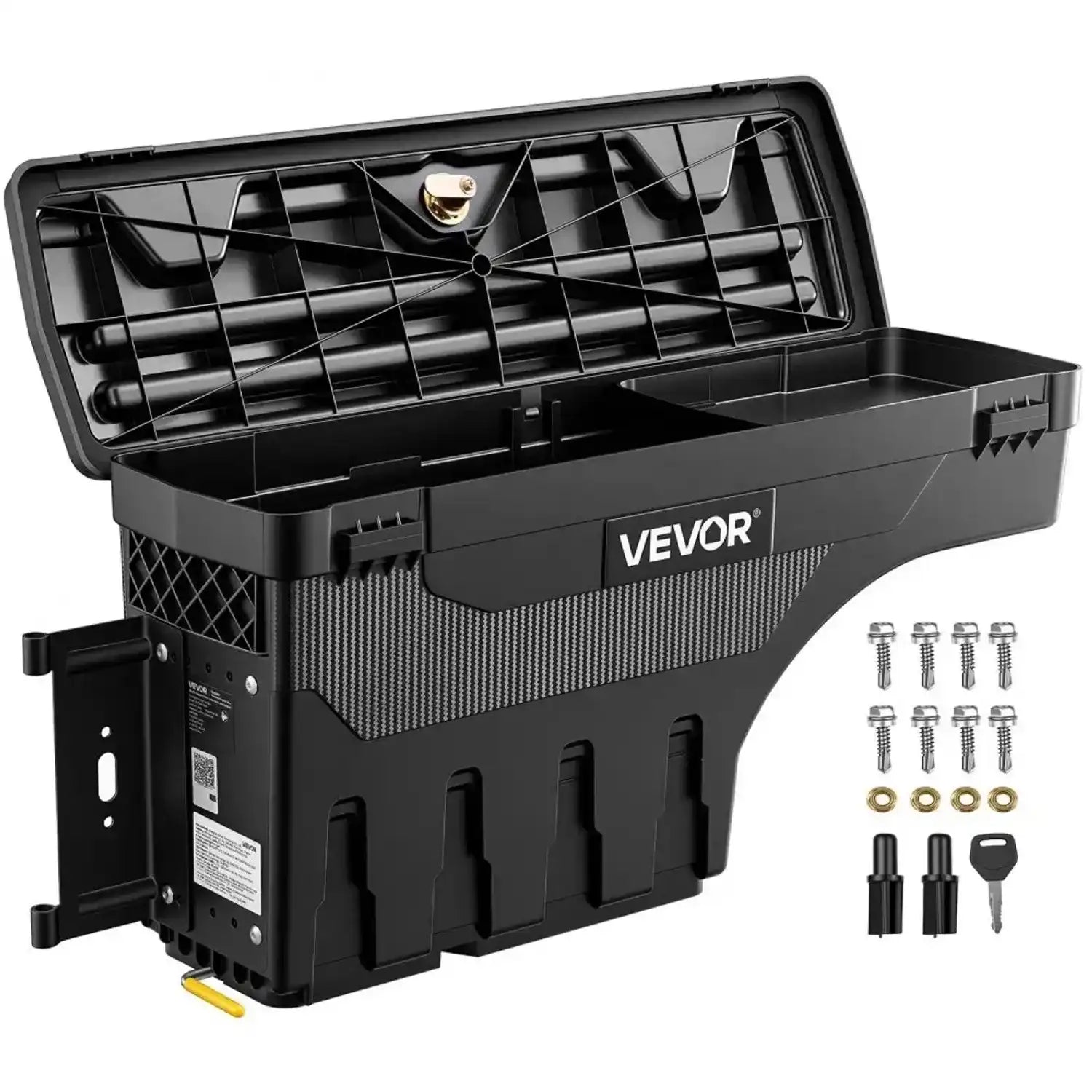Vevor Truck Bed Storage Box 6.6 Gal Left Side Waterproof Wheel Well Tool Box for 2019-2021 Chevrolet Silverado 1500 GMC Sierra 1500 New