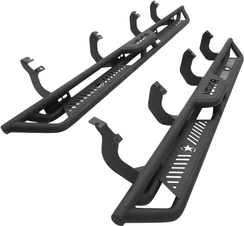 VEVOR Running Boards, 6 Inches Side Steps Compatible with 2022-2025 Toyota Tundra CrewMax Cab, Black Carbon Steel Nerf Bars, 550 lbs Load Capacity, Wide Non-Slip Hollow Surface with Rustproof Coating