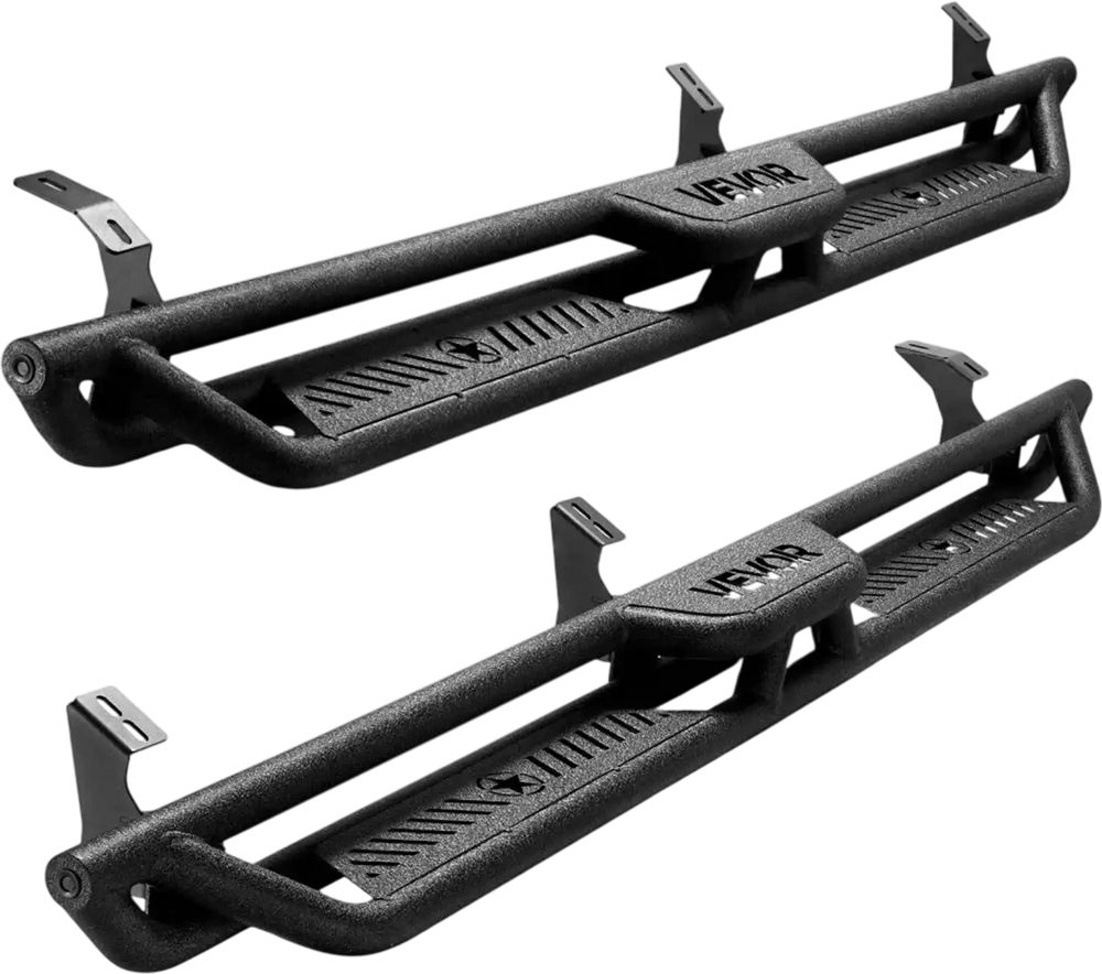 VEVOR Running Boards, 6 Inches Side Steps Compatible with 2005-2023 Toyota Tacoma Double Cab, Black Carbon Steel Nerf Bars, 550 lbs Load Capacity, Wide Non-Slip Hollow Surface with Rustproof Coating
