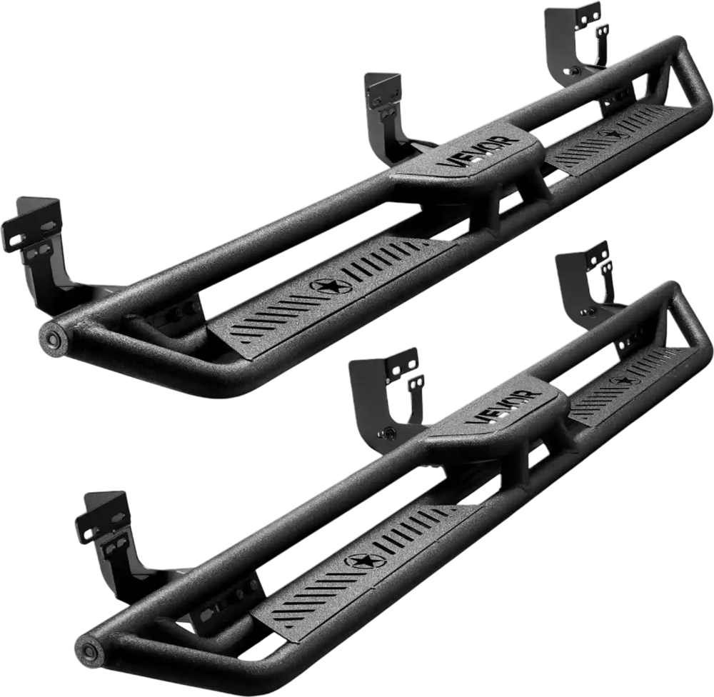 VEVOR Running Boards, 6 Inches Side Steps Compatible with 2009-2018 Dodge Ram 1500 Crew Cab, 2010-2025 Dodge Ram 2500 3500 Crew Cab(Not Fit 2019-2025 Ram 1500 New Body), Wide Non-Slip Black Carbon Steel Nerf Bars, 550 lbs Load Capacity