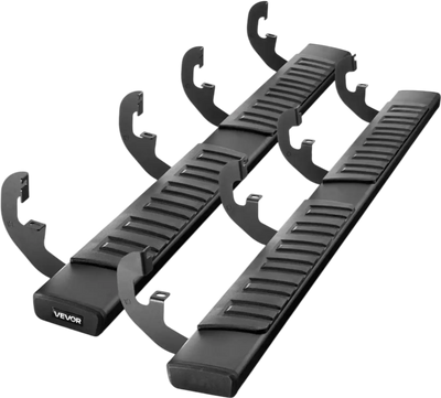 VEVOR Running Boards, 6 Inches Side Steps Compatible with 2019-2025 Chevy Silverado/GMC Sierra 1500 Crew Cab, 20-25 Chevy Silverado/GMC Sierra 2500HD 3500HD Crew Cab, Black Textured Aluminum Nerf Bars