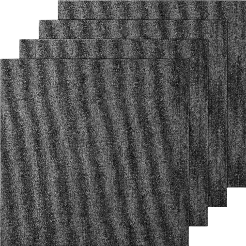 VEVOR Carpet Tiles Reusable, 20"x 20" Carpet Squares With Padding Attached, Soft Padded Carpet Tiles, Easy Install DIY for Bedroom Living Room Indoor Outdoor (20 Tiles, Dark Gray)