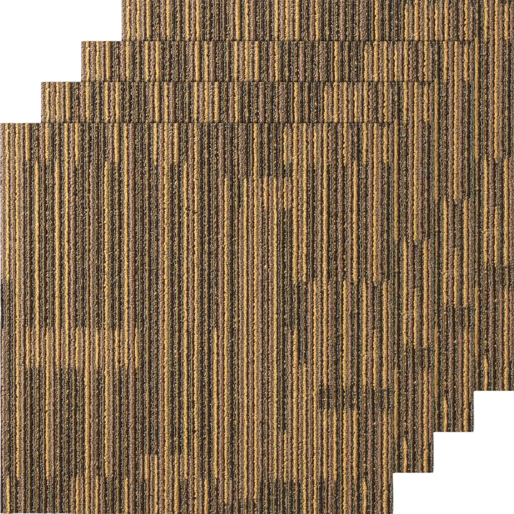 VEVOR Carpet Tiles Reusable, 20"x 20"Carpet Squares With Padding Attached, Soft Padded Carpet Tiles, Easy Install DIY for Bedroom Living Room (12Tiles, Mixed Brown)