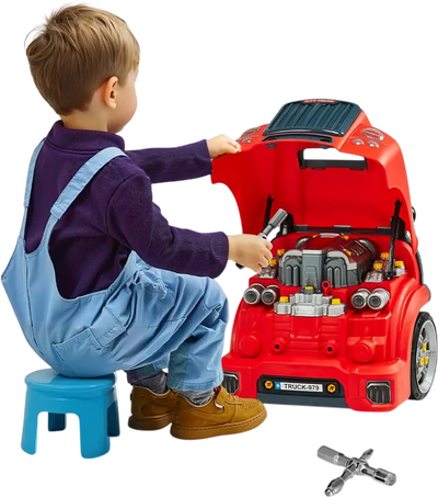 Vevor Engine Toy Kids Mechanic Car Repair Set with Lights and Sounds Red New