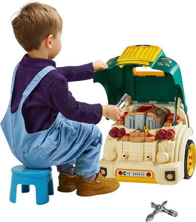 Vevor Engine Toy Kids Mechanic Car Repair Set with Lights and Sounds Green New
