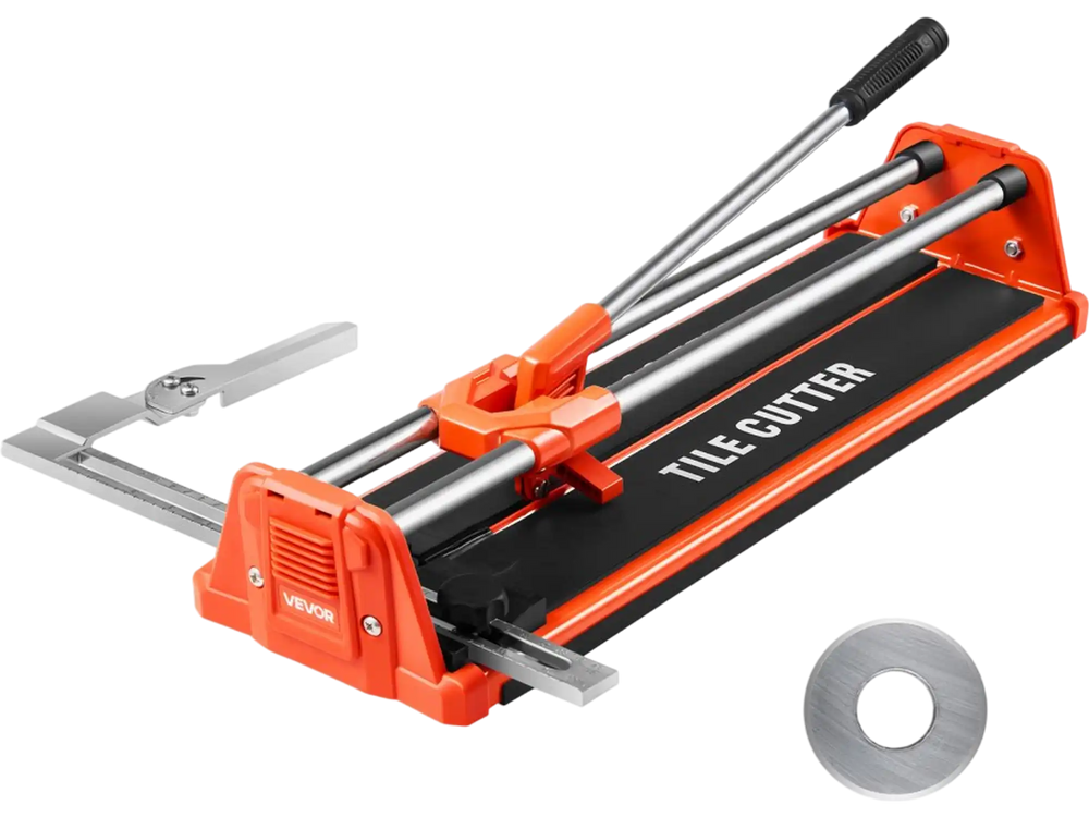 VEVOR 17-Inch Manual Tile Cutter for Wall & Polished Tiles,Double Rails for Precise Cutting, Tungsten Carbide Wheel,Non-Slip Handle,Anti-Displacement Pressure Rod,Precise Cuts for Pros & Beginners