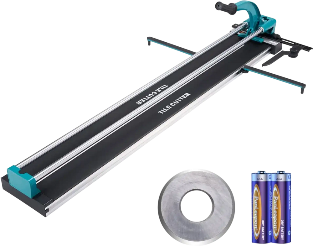 VEVOR Manual Tile Cutter, 48 inch, Porcelain Ceramic Tile Cutter with Tungsten Carbide Cutting Wheel, Infrared Positioning, Anti-Skid Feet, Double Rails for professional installers or beginners