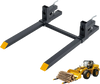 VEVOR Pallet Forks 2000 lbs Clamp-On Pallet Forks, 43 in Length Yellow Tips, for Tractor Attachments, Skid Steer & Loader Bucket, Adjustable Stabilizer Bar, Heavy-Duty Reinforced Tractor Bucket Fork
