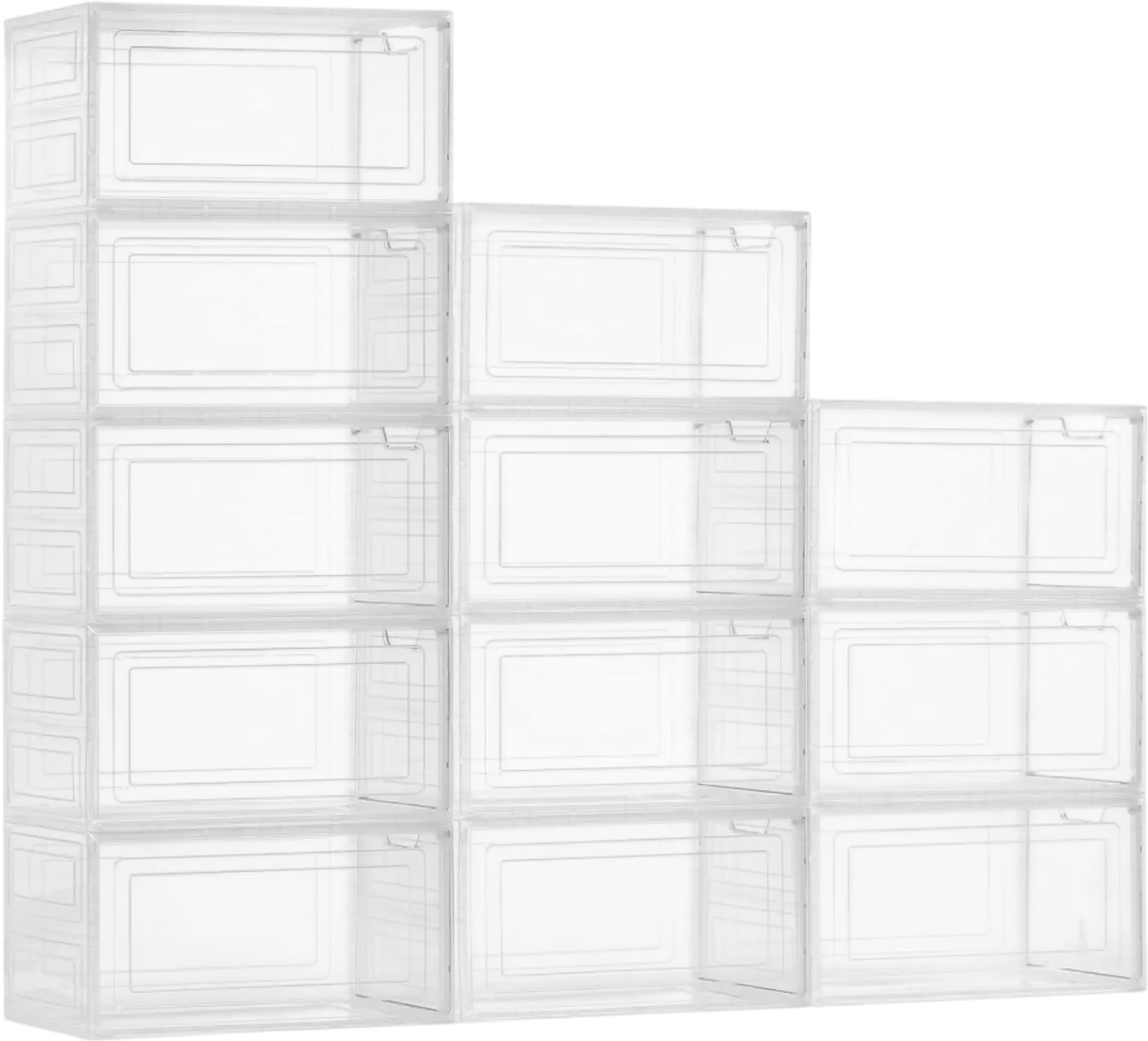 Vevor Shoe Storage Boxes Stackable Clear 12-Pack for US Size 13 Shoes New